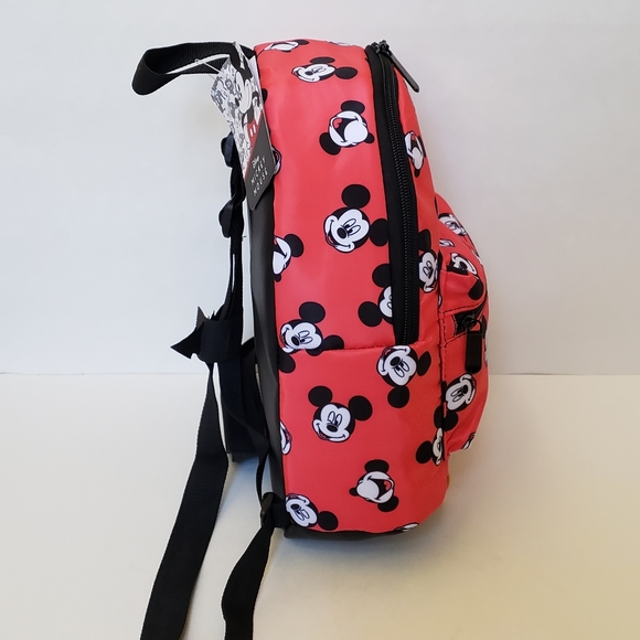 NWT Disney Mickey Mouse Red Nylon Mini Backpack, Smiling Laughing Winking Print main image 5